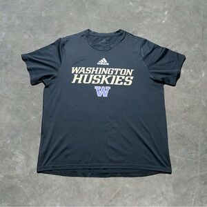 ☀️ Adidas Washington Huskies Athletic Graphic Tee Mens Size L Black